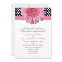 Polka Dots & Gerber Daisy Wedding Einladung
