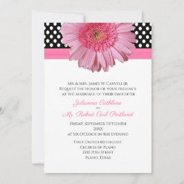 Polka Dots & Gerber Daisy Wedding Einladung