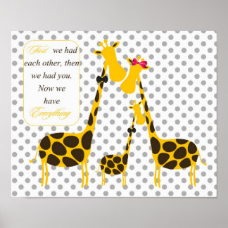 Polka dots giraffe Kinderzimmer Poster