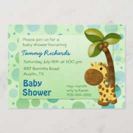 Polka Dots Giraffe - Neutrale Babydusche Einladung