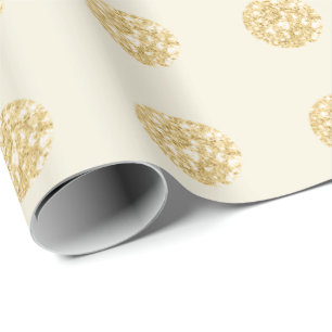 Polka Dots Glitzer Creamy Spark Bridal Champaigne Geschenkpapier