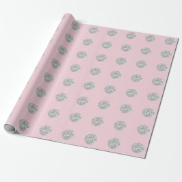 Polka Dots Glitzer Rosa Rose Silver Bridal Wedding Geschenkpapier