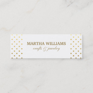 Polka Dots Gold Mini Visitenkarte