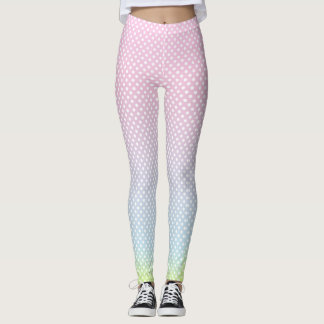 Polka Dots Gradient Pink Blau Gelbe Leggings