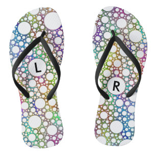Polka Dots Grid Muster farbige Steigungen + Backg. Flip Flops