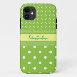 Polka dots grün weißes iPhone Case