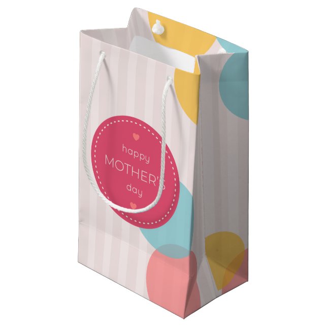 Polka Dots Happy Mother Day | Geschenktasche Kleine Geschenktüte (Vorderseite Schrägansicht)