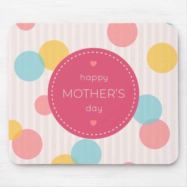 Polka Dots Happy Mother Day | Mauspad (Vorne)