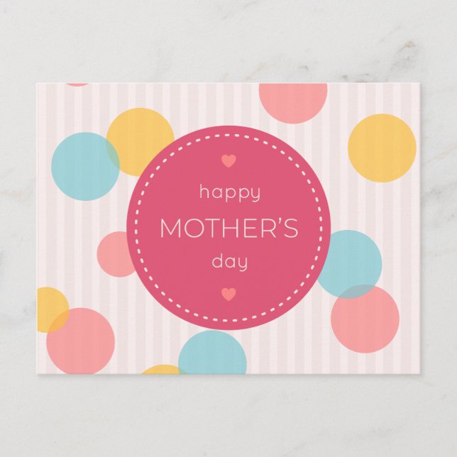Polka Dots Happy Mother Day | Postkarte (Vorderseite)
