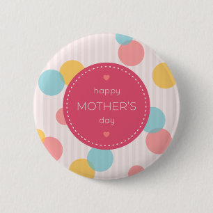 Polka Dots Happy Mother Day Schaltfläche Button