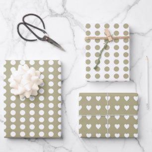 Polka dots herz geschenkpapier set