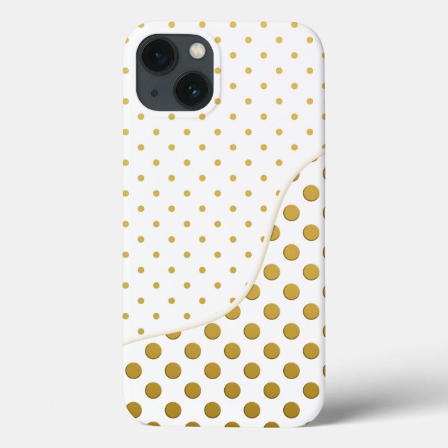 Polka Dots in Gold und Weiß Case-Mate iPhone Hülle (Rückseite)