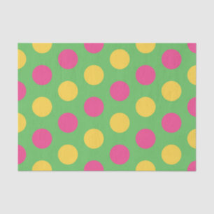 Polka Dots in kalkgrün, heiß rosa und gelb Seidenpapier