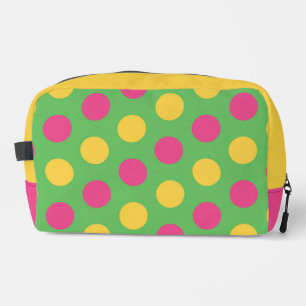 Polka Dots in kalkgrün, heiß rosa und gelb Waschbeutel
