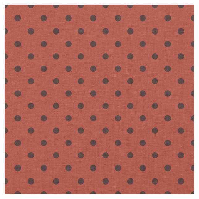 Polka Dots Kleines Muster Rust Stoff (Nahaufnahme)