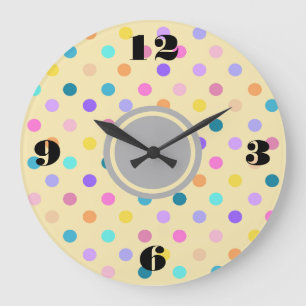Polka dots Konfetti Farben Acrylwanduhr Große Wanduhr