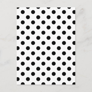 Polka Dots Large - Black on White Postkarte