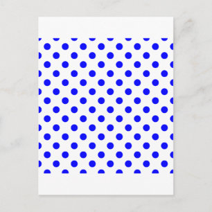 Polka Dots Large - Blue on White Postkarte