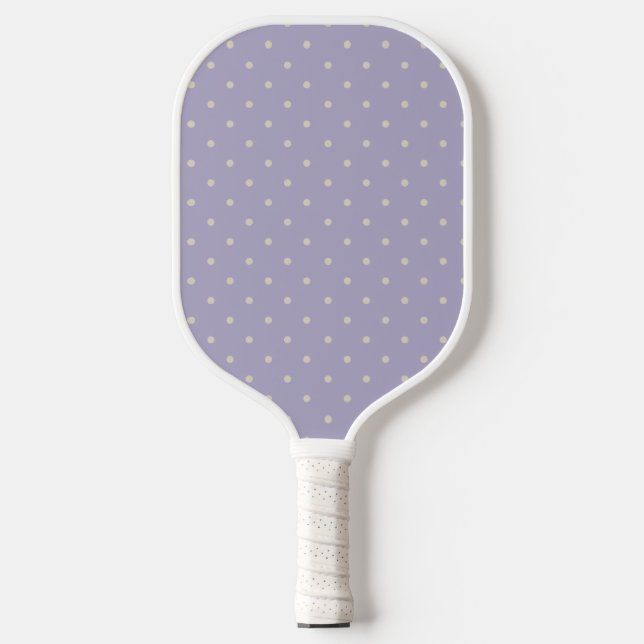 Polka Dots Lavender Cream Polka Pattern Pickleball Schläger (Vorderseite)