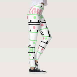 Polka Dots Liebe Monogramm Leggings