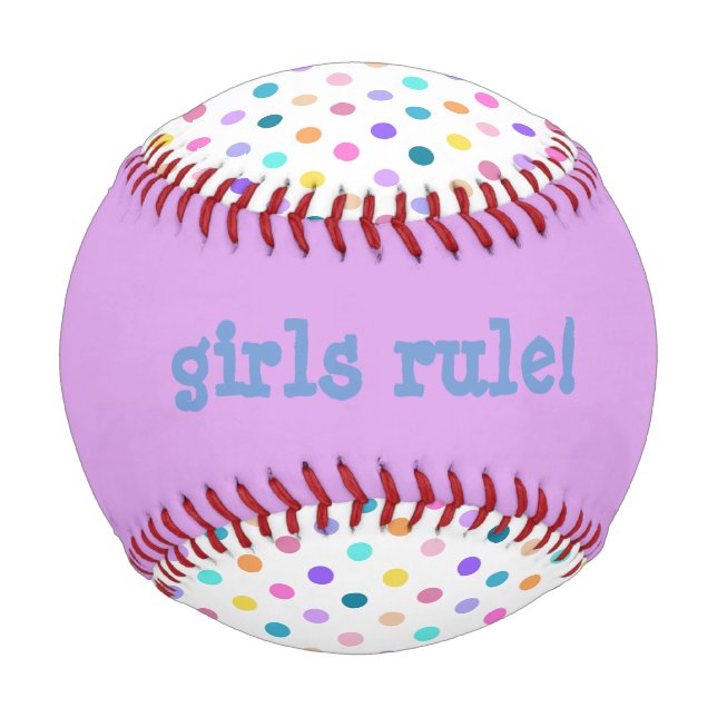Polka dots lila Mädchen regieren Brauch-Baseball Baseball (Rückseite)