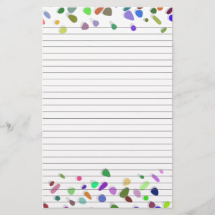 Polka Dots Lined Paper for Notes Stationery Briefpapier