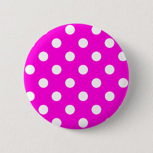 Polka dots magenta #FF00DC Button