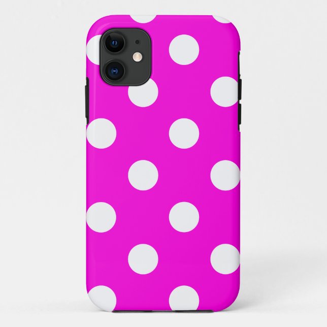 Polka dots magenta #FF00DC Case-Mate iPhone Hülle (Rückseite)