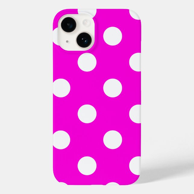 Polka dots magenta #FF00DC Case-Mate iPhone Hülle (Rückseite)