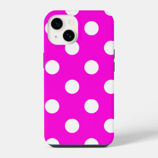 Polka dots magenta #FF00DC iPhone 14 Hülle