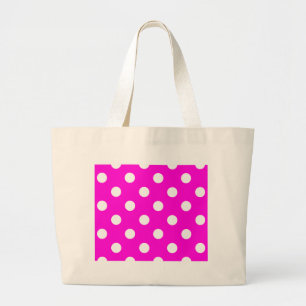 Polka dots magenta #FF00DC Jumbo Stoffbeutel