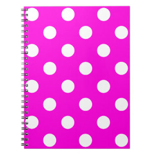 Polka dots magenta #FF00DC Notizblock
