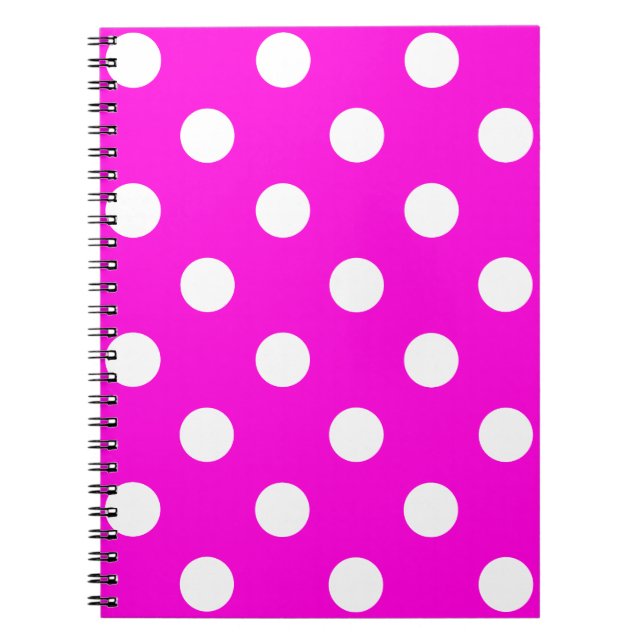 Polka dots magenta #FF00DC Notizblock (Vorderseite)