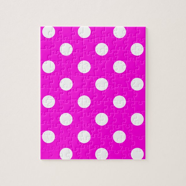 Polka dots magenta #FF00DC Puzzle (Vertikal)