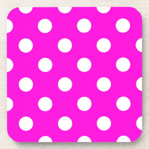 Polka dots magenta #FF00DC Untersetzer