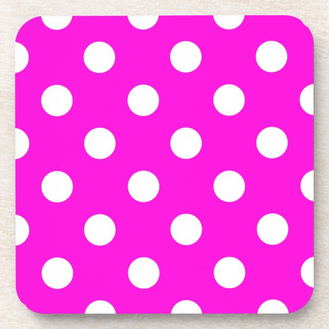 Polka dots magenta #FF00DC Untersetzer (Vorderseite)