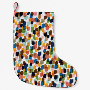 Polka Dots: mehrfarbige Handfarbe. Kleiner Weihnachtsstrumpf