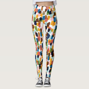 Polka Dots: mehrfarbige Handfarbe. Leggings