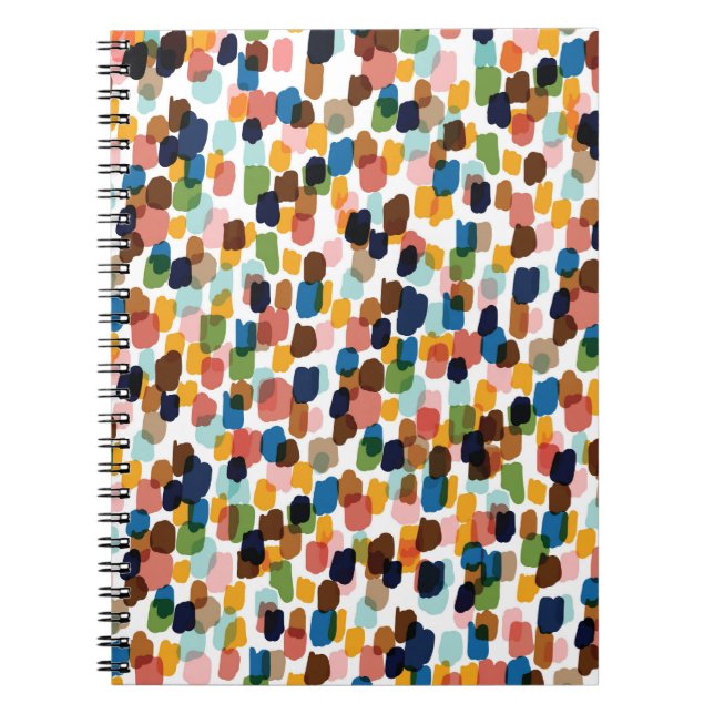 Polka Dots: mehrfarbige Handfarbe. Notizblock (Vorderseite)
