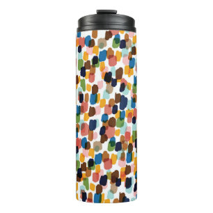 Polka Dots: mehrfarbige Handfarbe. Thermosbecher
