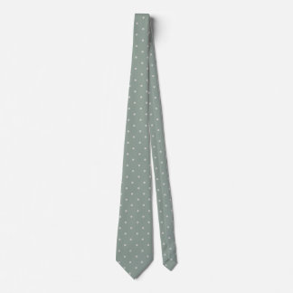 Polka Dots Mint Green and Soft Gray Polka Pattern Krawatte