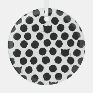 Polka Dots mit Katzengesichtern: Spielerisch Vinta Ornament Aus Glas