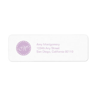 Polka Dots mit Monogramm-Etikett-Lavendel