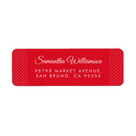 Polka dots & Modern Typografy Red Address