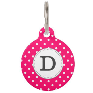 Polka Dots Monogram Haustiermarke