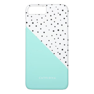 Polka Dots Muster Aqua Abtract Personalisiert iPhone 8 Plus/7 Plus Hülle