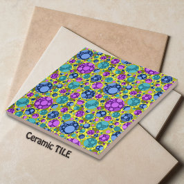 Polka Dots Muster in Rosa Blau Aquamarin - Fliese