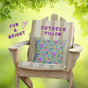 Polka Dots Muster in Rosa Blau Aquamarin - Kissen