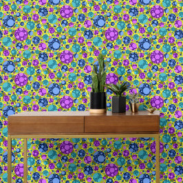 Polka Dots Muster in Rosa Blau Aquamarin - Tapete