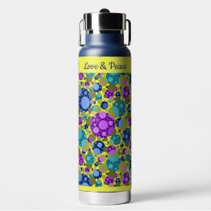 Polka Dots Muster in Rosa Blau Aquamarin - Trinkflasche